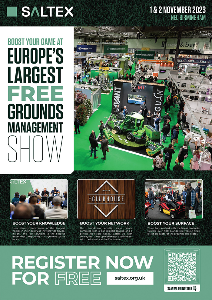 SALTEX - booth your game at Europe's largest free grounds management show