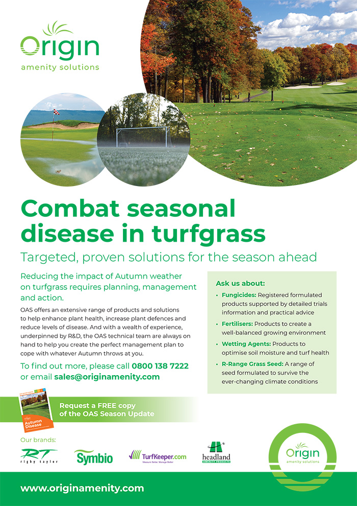 Combat seasonal disease in turfgrass with Origin Amenity Solutions