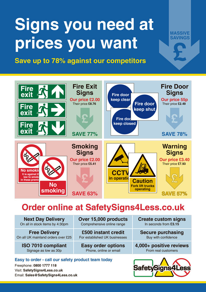 Safety Signs 4 Less Full Advert