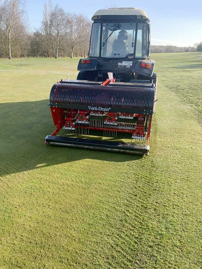 The Verti-Drain 7416 in action at Selby Golf Club