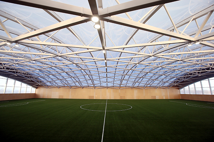 Leicester City's new Seagrave Training Ground interior pitch