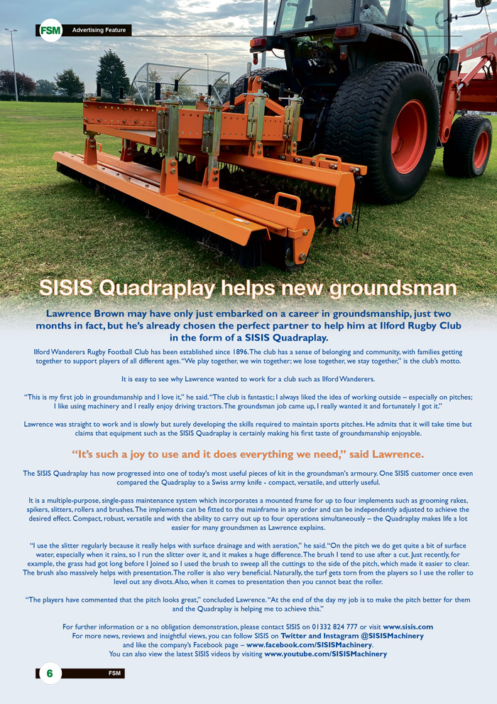 SISIS Quadraplay Helps New Groundsman