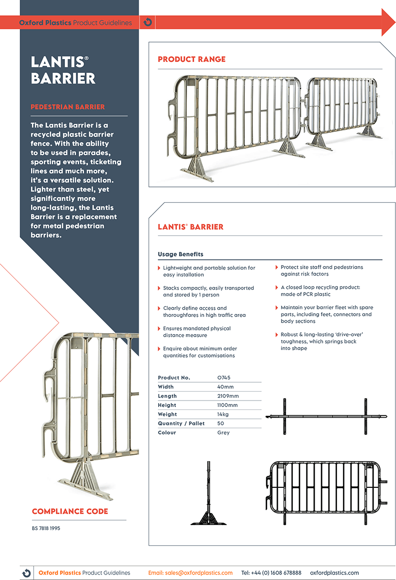 Lantis Crowd Control Barrier Product Guidelines