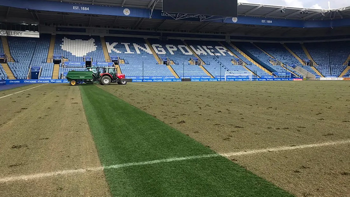 Leicester City Pitch Renovations - photo credit: LCFC