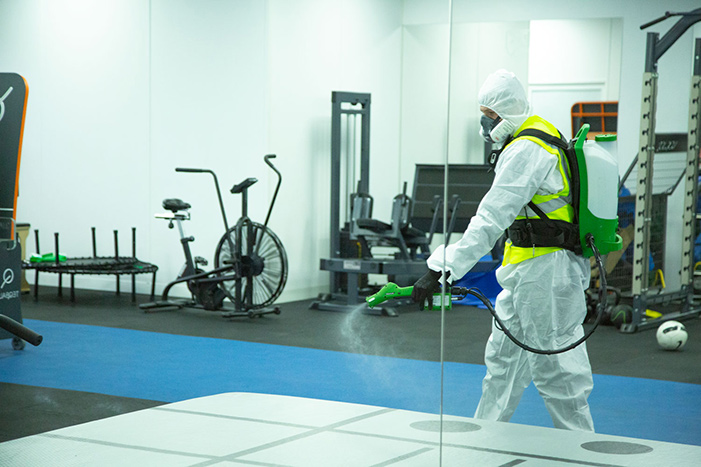 Ice Cleaning disinfecting at West Ham United flooring