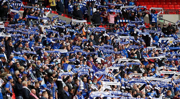 Leicester fans at FA Cup Final