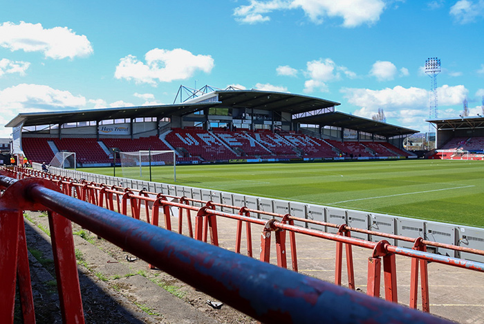 A view from inside Wrexham AFC's Racecourse Ground