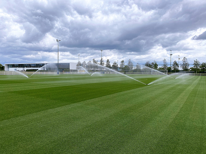Hunter irrigation system on the main football pitch at Spurs FC