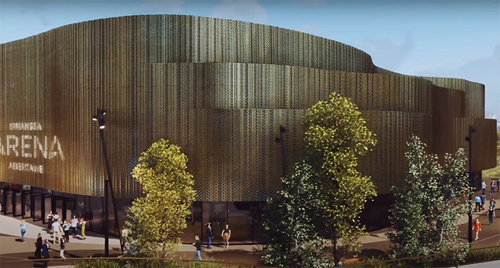 Projection of how the Front of the Swansea Arena will look