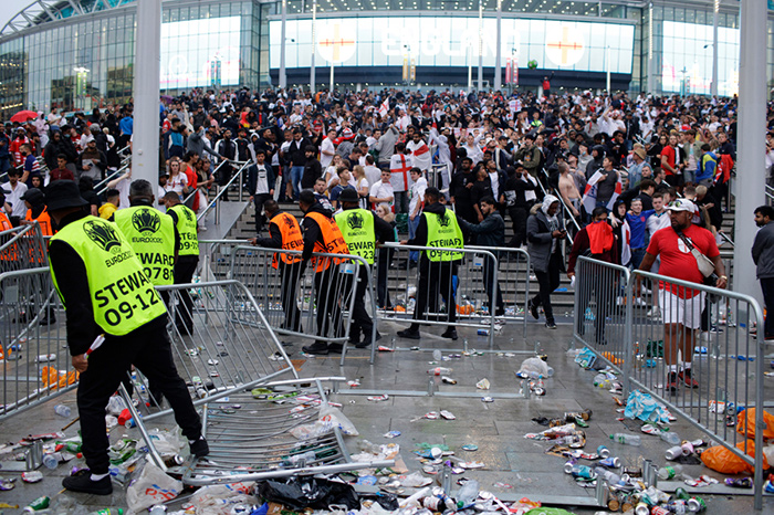 Chaos at Wembley Stadium at the Euro 2020 final
