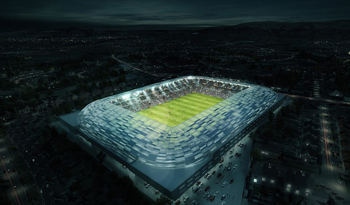 Aerial View of what the new Casement Park will look like when built