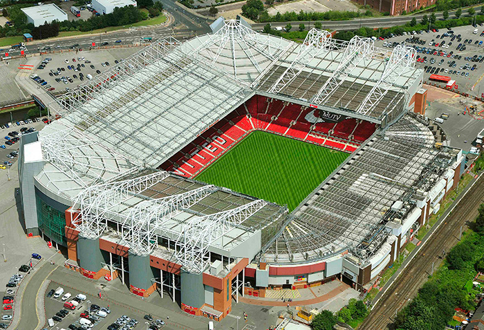 Aerial view of Old Trafford