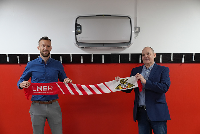 A wall-mounted Fellowes Air Purifier at Doncaster Rovers