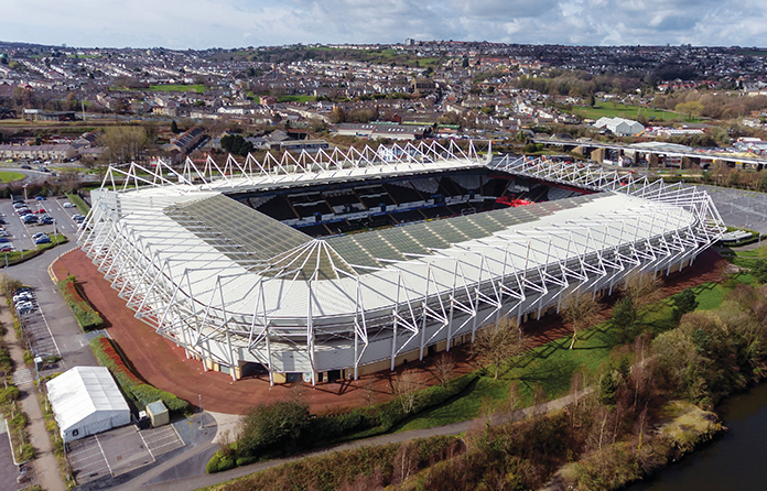 Swansea Stadium as seen from the air