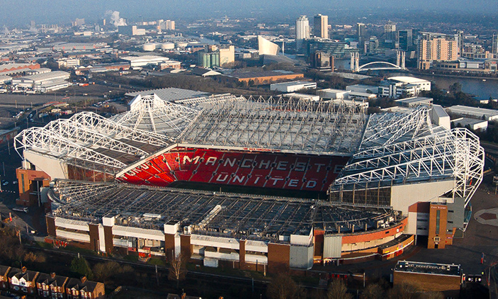 Manchester United's Old Trafford aerial view