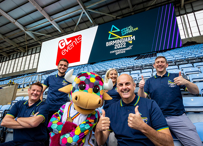 Directors at Birmingham 2022 and GL events, and Perry the mascot