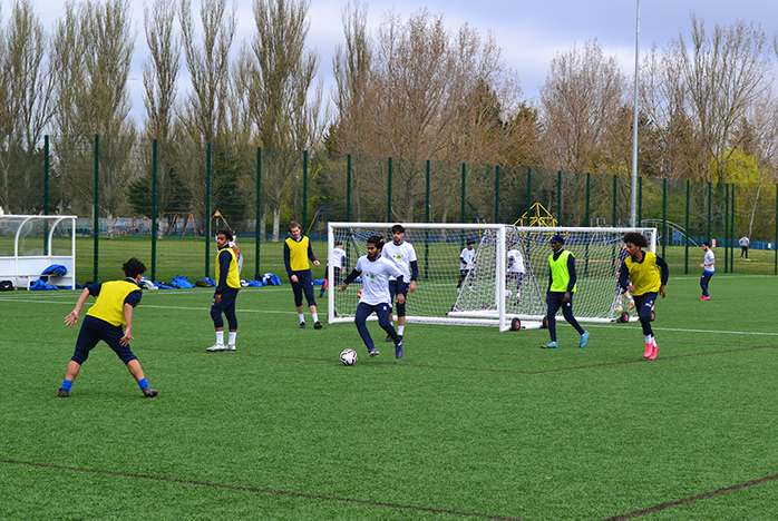 Grassroots football players at Rectory Park