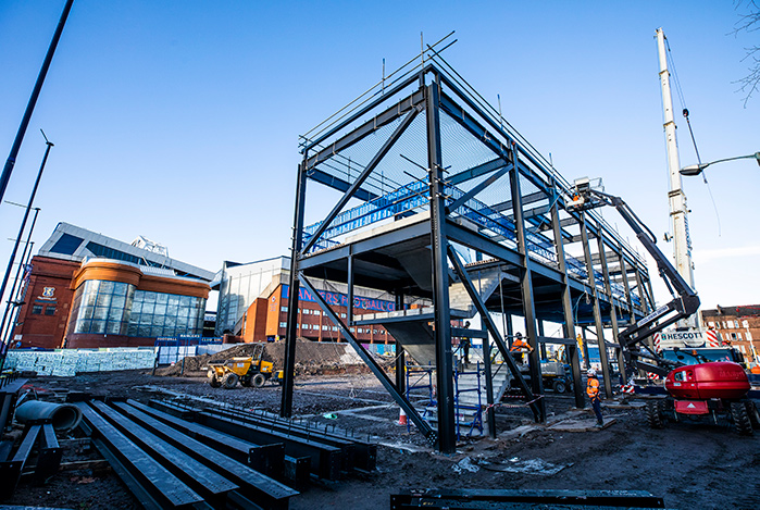 A photo of the work being done at Rangers Football Club on their New Edmiston House project
