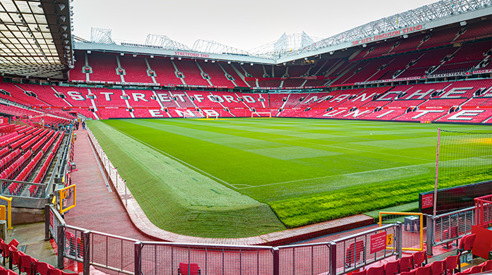 The inside of Manchester United's Old Trafford stadium