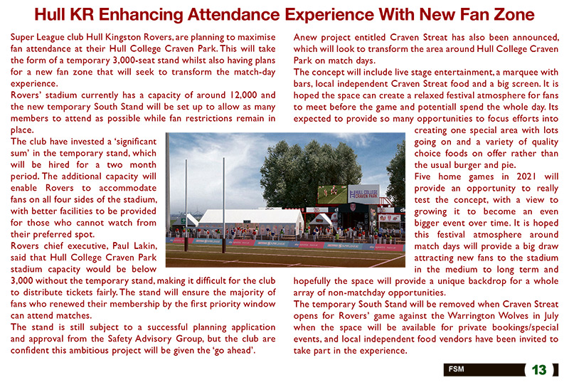 Hull Kingston Rovers Enhancing Attendance Experience With New Fan Zone And Temporary 3,000-Seat Stand