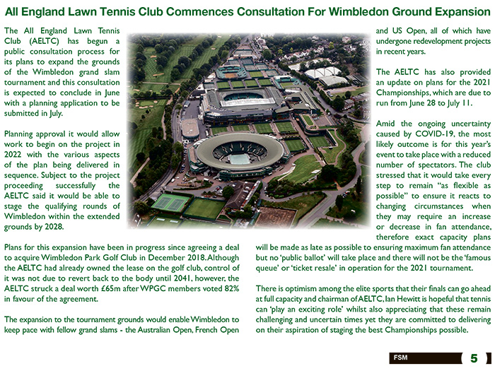 All England Lawn Tennis Club Commences Consultation For Wimbledon Ground Expansion