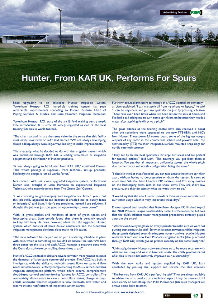 Hunter, From KAR UK, Performs For Spurs