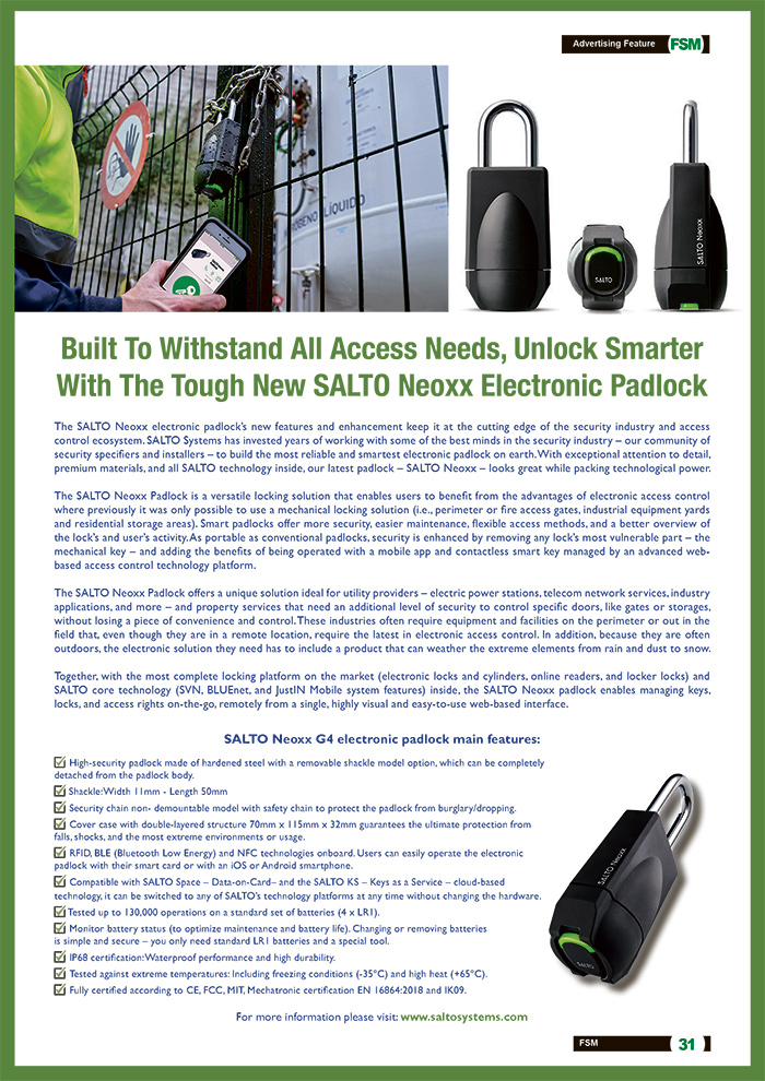 Built To Withstand All Access Needs, Unlock Smarter With The Tough New SALTO Neoxx Electronic Padlock