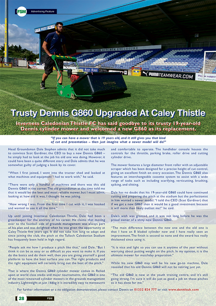 Trusty Dennis G860 Upgraded At Caley Thistle