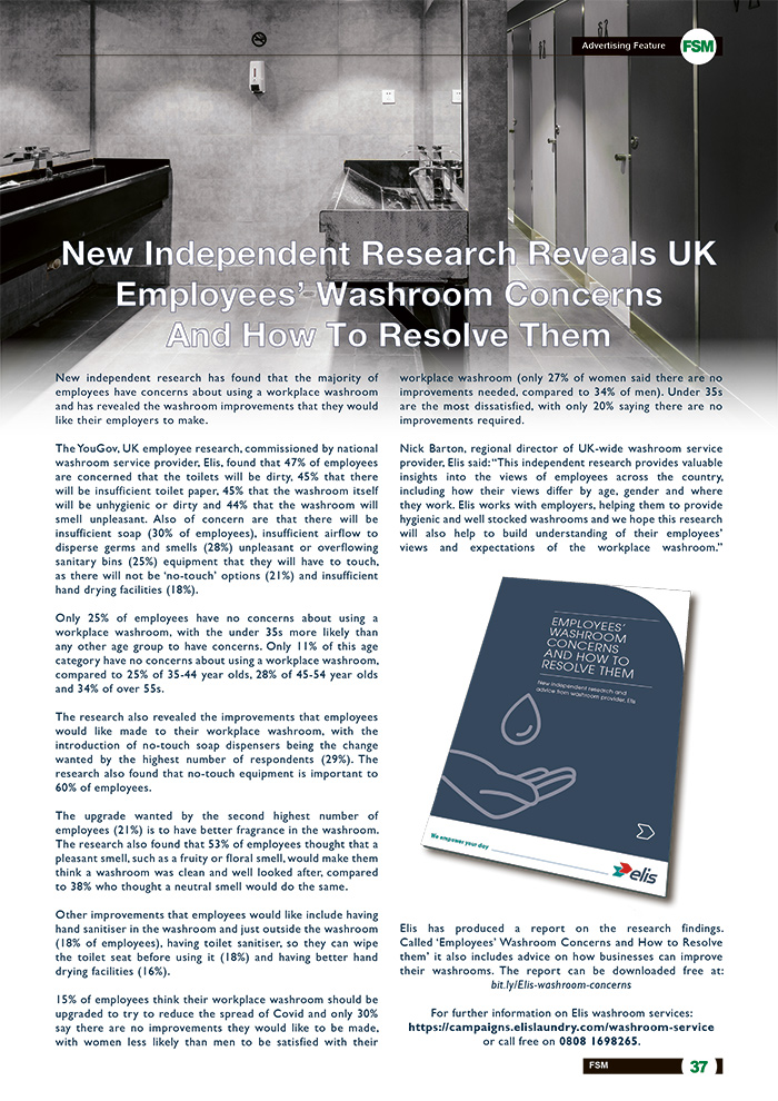New Independent Research Reveals UK Employees’ Washroom Concerns And How To Resolve Them