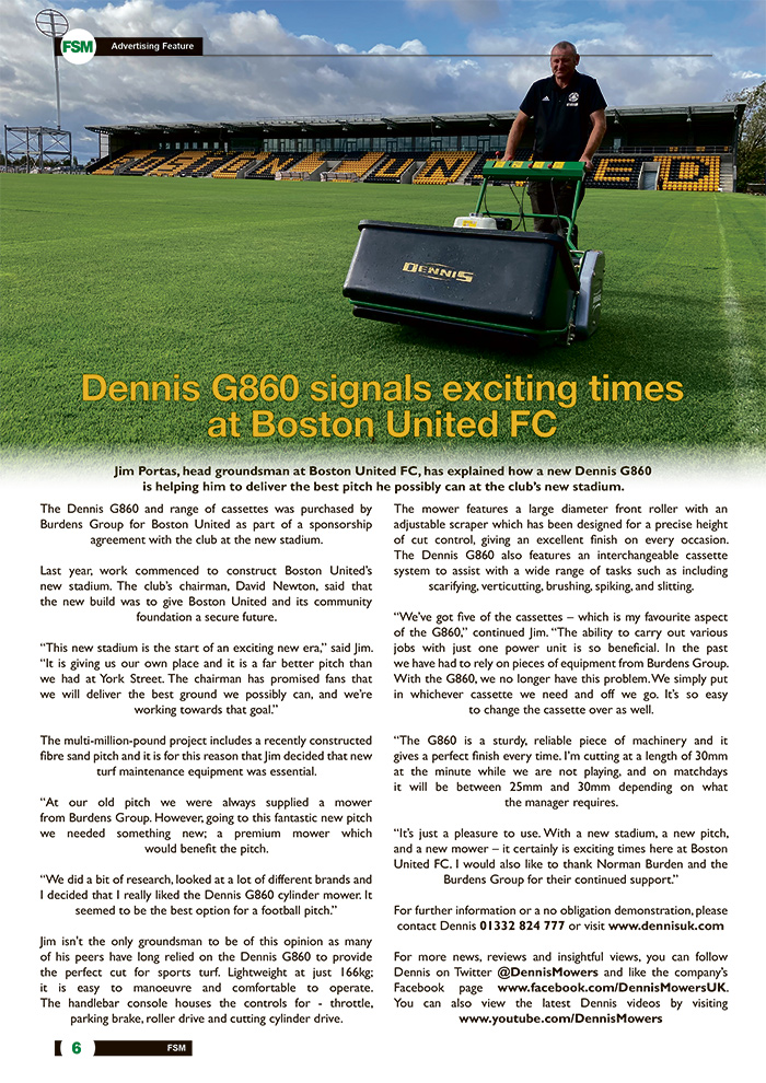 Dennis G860 Signals Exciting Times At Boston United FC