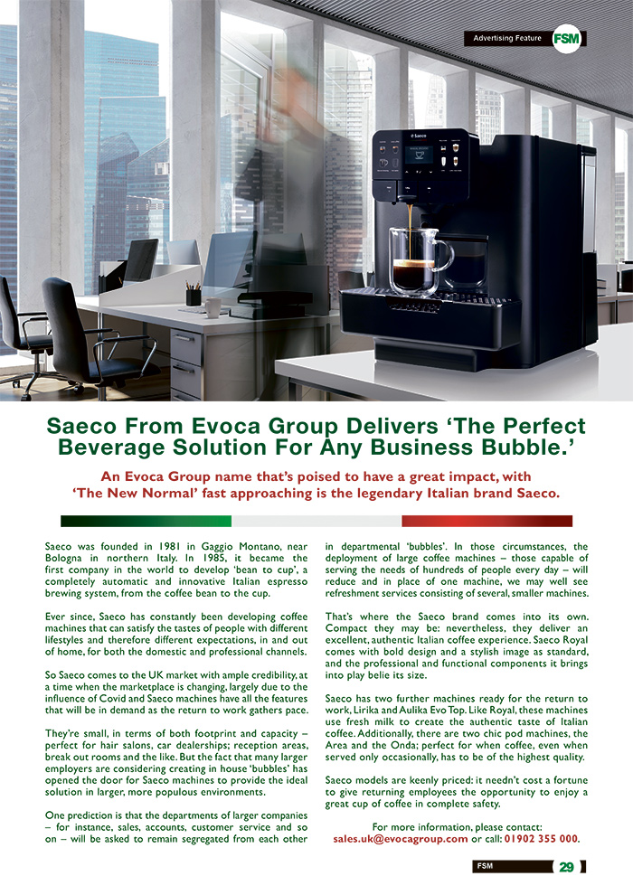 Saeco From Evoca Group Delivers ‘The Perfect Beverage Solution For Any Business Bubble’