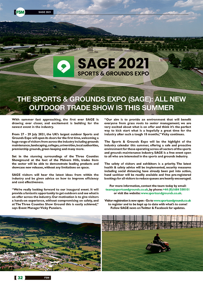The Sports & Grounds Expo (SAGE): All New Outdoor Trade Show Is This Summer