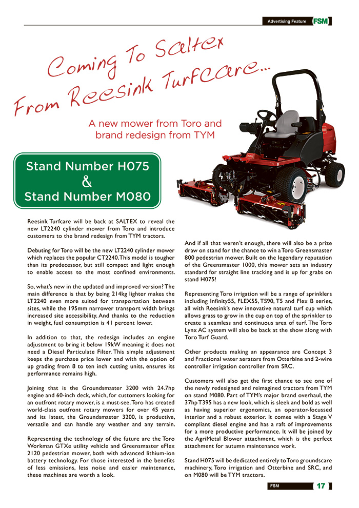 Coming To Saltex From Reesink Turfcare...