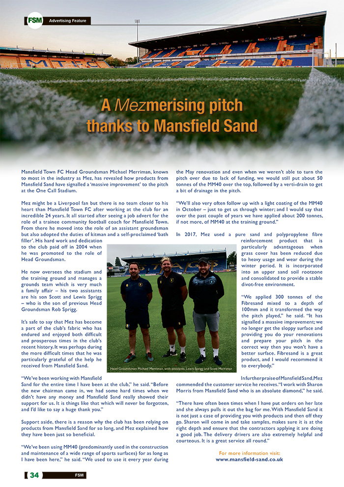 A Mezmerising Pitch Thanks To Mansfield Sand