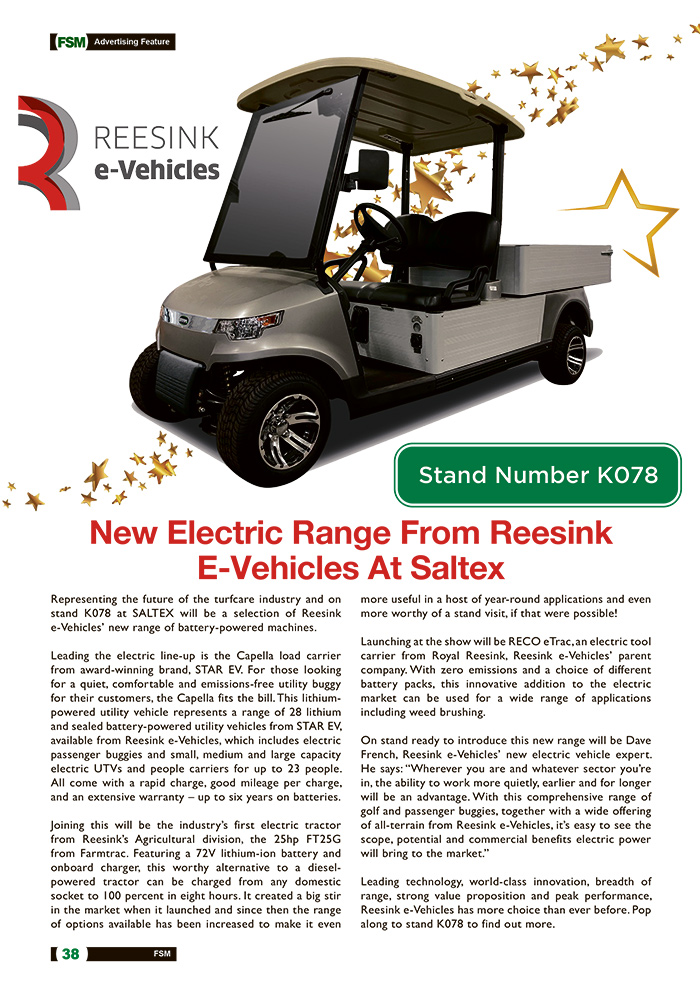 New Electric Range From Reesink E-Vehicles At Saltex
