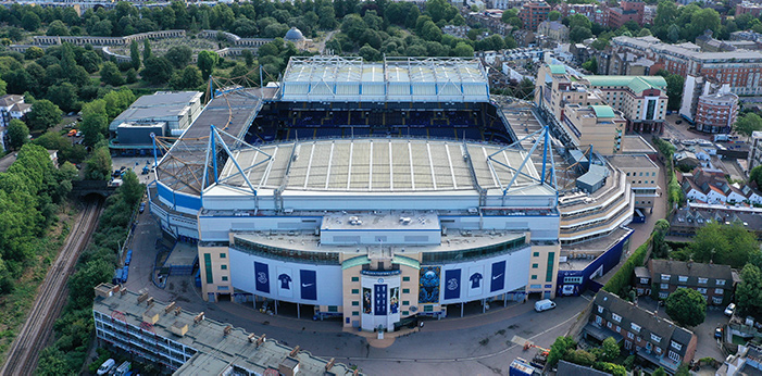 The entrance to Chelsea FC's Stamford Bridge