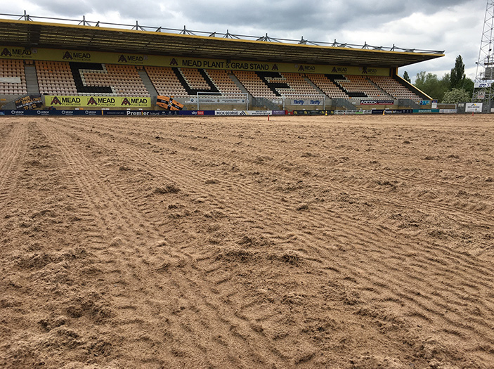 The under-pitch sand provided for Cambridge United by Mansfield Sand