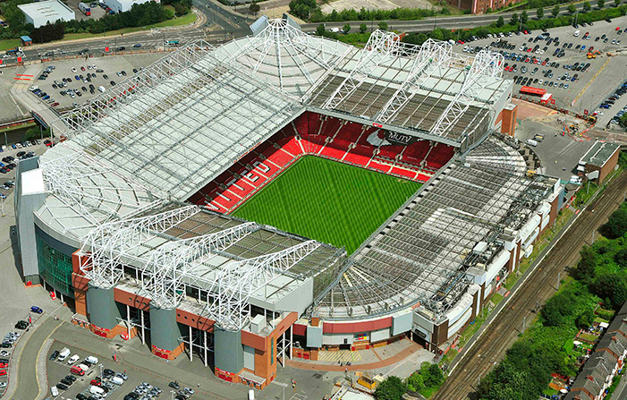 A view of Manchester United's Old Trafford as seen from the air