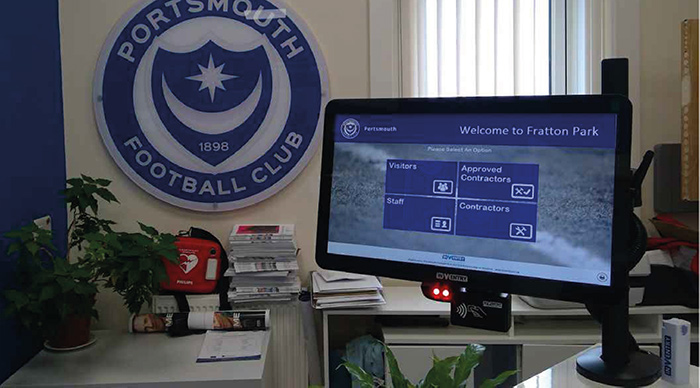 InVentry system in office at Portsmouth Football Club