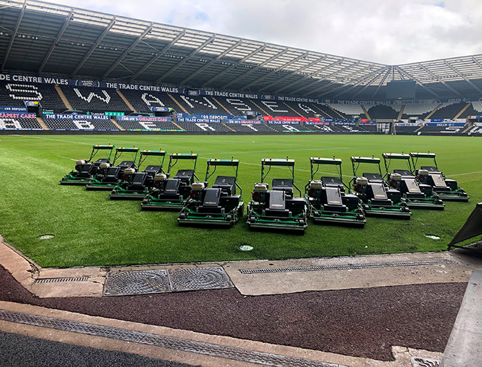 A fleet of Dennis PRO34R rotary mowers have saved Swansea City FC a huge amount of time.