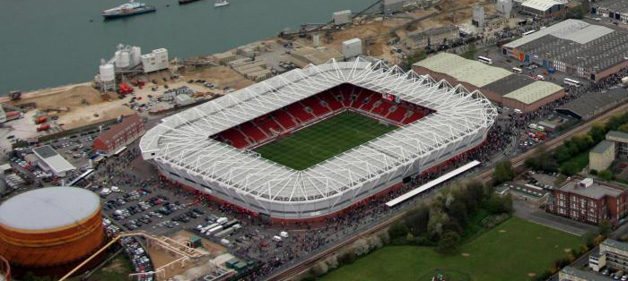 St Mary's Stadium, Southampton Football club, aerial image