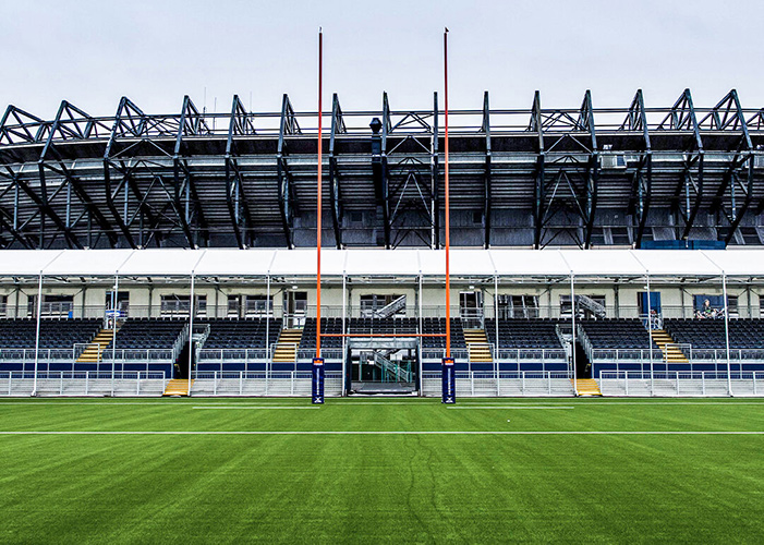 The Dam Health Stadium, Edinburgh, empty of spectators and players