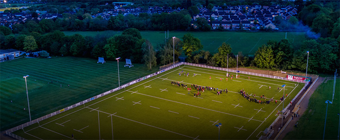 Rugby game on an AGP light by floodlights