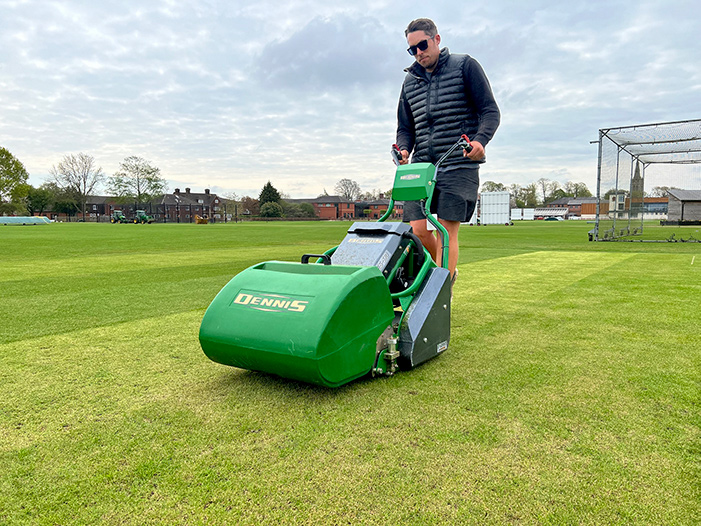 Dennis E-Series being used by Richard Dexter, Head of Grounds and Gardens at Oakham School