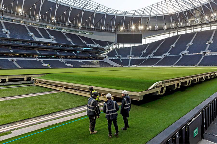 Spurs Stadium sliding turf football pitch