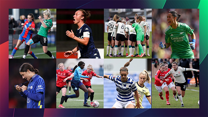 A montage of women's football