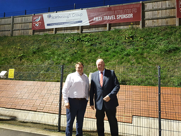 L-R: Stephen Marriott, Centre Manager at the Brunswick; Trevor Bull, Chairman at Scarborough Athletic Football Club.