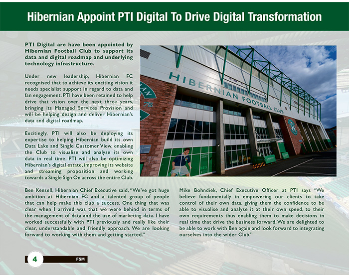 Hibernian Appoint PTI Digital To Drive Digital Transformation