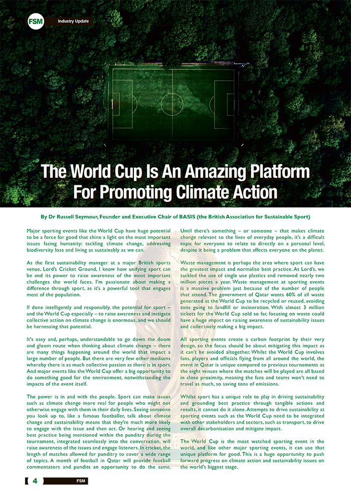 The World Cup Is An Amazing Platform For Promoting Climate Action