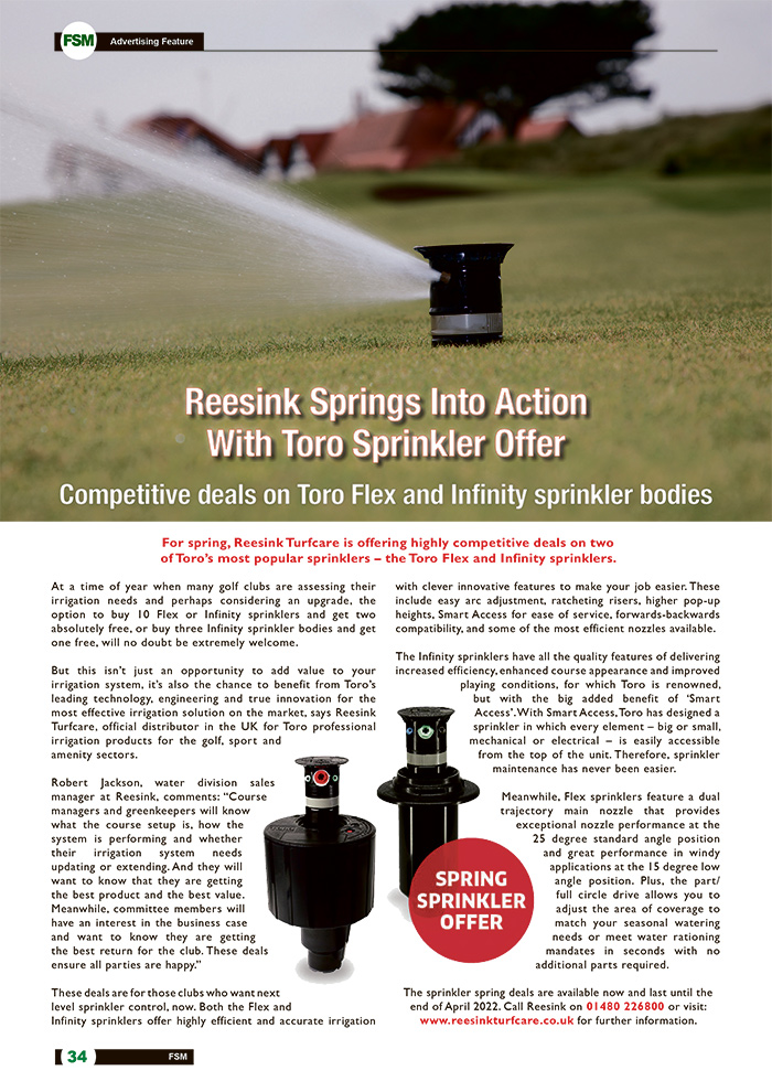 Reesink Springs Into Action With Toro Sprinkler Offer